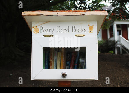 Toronto, Canada - August 23, 2017: Cute free library box on the street Stock Photo