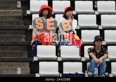Suzuka Circuit, Suzuka City, Japan. 11th Oct, 2019. Formula One Japanese Grand Prix, Practice day; Sebastian Vettel fans - Editorial Use Credit: Action Plus Sports/Alamy Live News Stock Photo