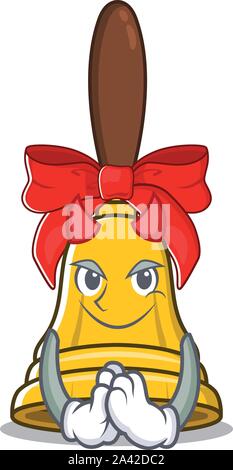 Devil christmas bells isolated in the cartoon Stock Vector