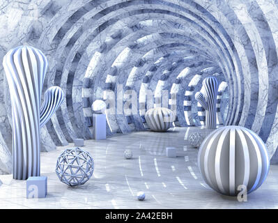 Light tunnel. Computer generated 3d render Stock Photo - Alamy