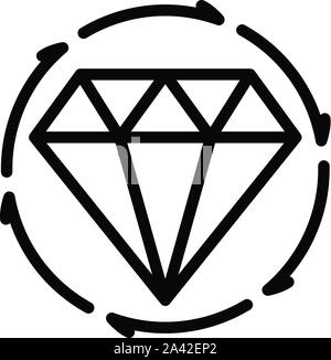 Diamond rating customer icon, outline style Stock Vector