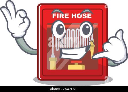 Call me fire hose cabinet on the cartoon Stock Vector
