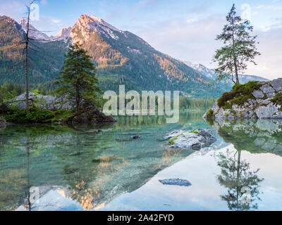 Crystal clear water at the Hintersee in Bavaria Germany Stock Photo