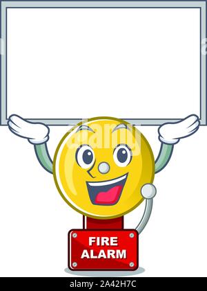 With sign fire alarm stuck the cartoon wall Stock Vector Image & Art ...