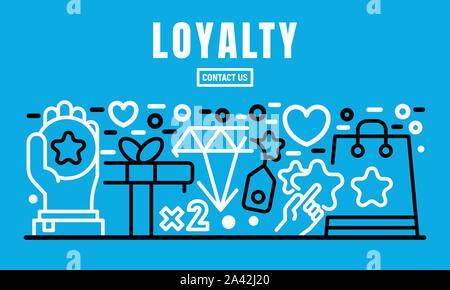Loyalty banner, outline style Stock Vector