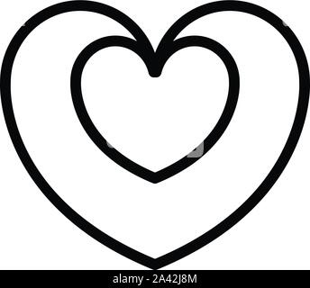 Bonus heart icon, outline style Stock Vector