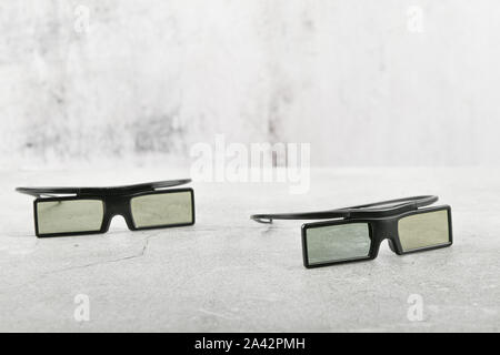 3D glasses. filetley. on concrete. place for writing Stock Photo