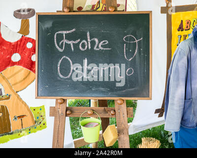 Germany Happy Easter at the Chalkboard Stock Photo