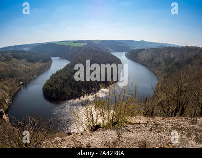 Saaleschleife at the Hohenwarte in Thuringia Stock Photo