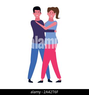 happy couple dancing icon, flat design Stock Vector
