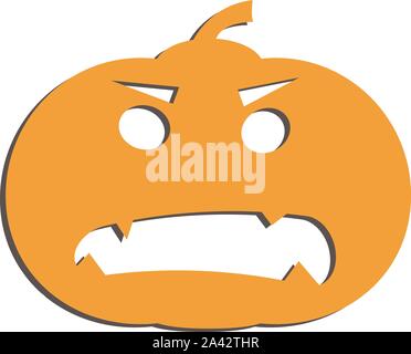 halloween jack-o-lantern pumpkin isolated on white vector illustration Stock Vector