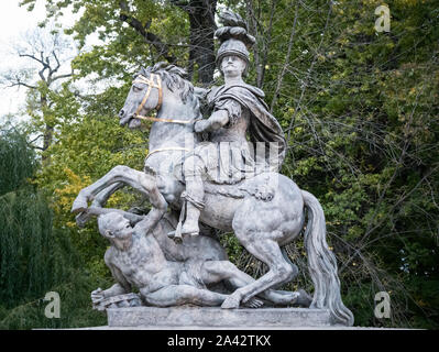 Monument to king Jan III Sobieski (by Andre Le Brun), Agrykola Street, Warsaw, Poland Stock Photo