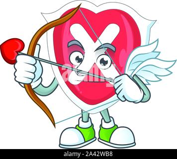 Cupid emblem cross shield for bacteria prevention. Stock Vector