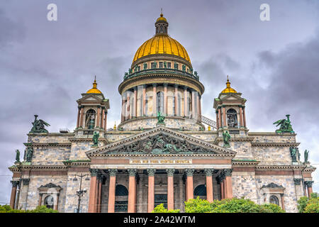 Saint Isaac's Cathedral exterior in St. Petersburg, Russia. Stock Photo