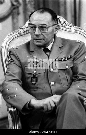 Archives 90ies: General Salaun, Military Governor of Lyon, France Stock Photo