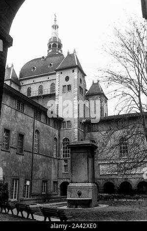 Archives 90ies: Hotel-Dieu Hospital, Lyon, France Stock Photo