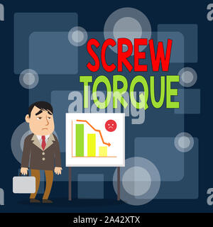 Screw Note Writing Writing note showing Screw Torque. Business concept for measure of the ...