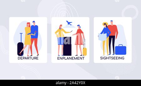 Journey planning and traveling vector banner template Stock Vector