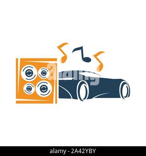 Audio Car System Logo Template Isolated Icon Symbol Vector Stock Vector