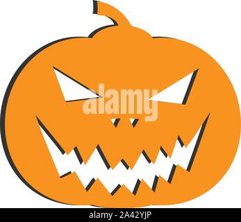 halloween jack-o-lantern pumpkin isolated on white vector illustration Stock Vector