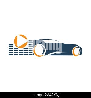 Audio Car System Volume Player Music Logo Template Isolated Stock Vector