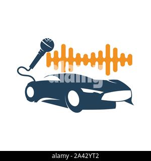 Audio Car System Mic Volume Logo Template Isolated Icon Symbol Stock Vector
