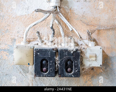 Old Vintage Switch on a wall Stock Photo