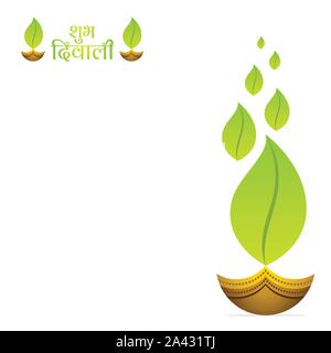 eco green Diwali Festival Offer Big Sale Background Template with lights background. Vector Illustration Stock Vector