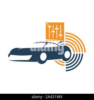 Audio Car System Equalizer Logo Template Isolated Icon Symbol Stock Vector