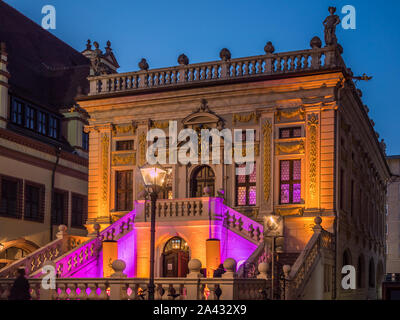 Old stock exchange in Leipzig at night Stock Photo