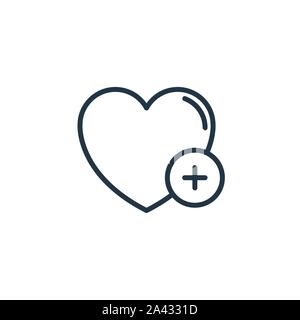 heart plus icon line design image illustration Stock Vector