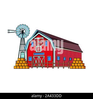 wooden Farm barn design Stock Vector