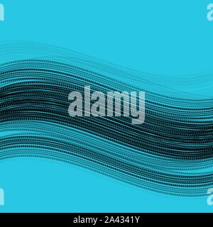 Blue background witth black grunge tire track silhouettes Stock Vector