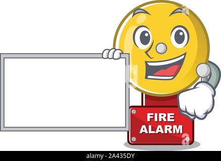 With sign fire alarm stuck the cartoon wall Stock Vector Image & Art ...
