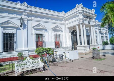 facade of Colegio Alvaro Obregon and Monument in Navojoa, Sonora ...