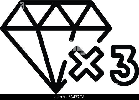 Diamond bonus loyalty icon, outline style Stock Vector