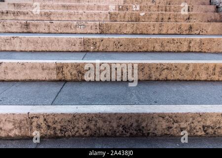 Marble stairs of an Italian bridge in Venice Stock Photo