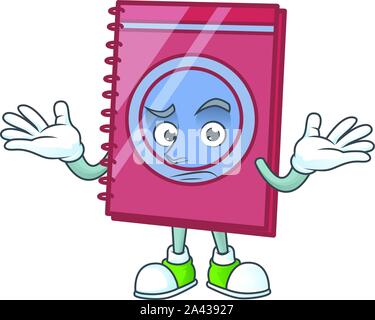 Grinning red closed book for education object. Stock Vector