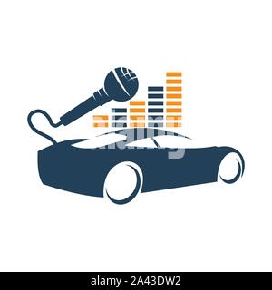 Audio Car System Volume Mic Logo Template Isolated Icon Symbol Stock Vector