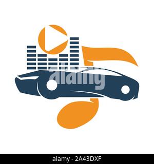 Audio Car System Logo Template Isolated Icon Symbol Vector Stock Vector