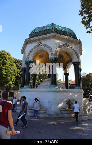 Istanbul, Fatih Sultan Ahmet / Turkey - September 14 2019: German Fountain. Stock Photo