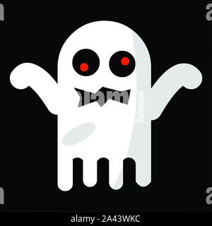 white ghost isolated for halloween concept vector illustration Stock Vector