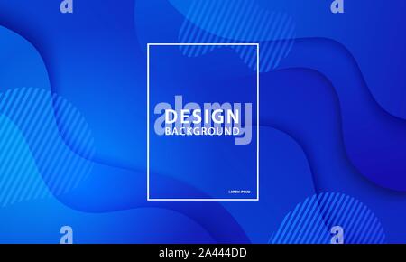 Fluid shape banner design background. Liquid geometric blue gradient template. Stock Vector
