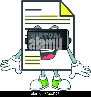 Virtual reality document template with cartoon character shape Stock Vector