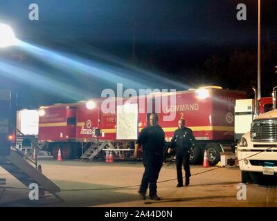 Slymar, California, USA. 11th Oct, 2019. Los Angeles County Police at the Fire Command Center Credit: Amy Katz/ZUMA Wire/Alamy Live News Stock Photo