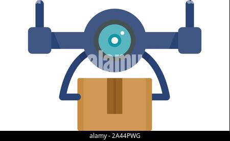 Drone delivery icon. Flat illustration of drone delivery vector icon for web design Stock Vector