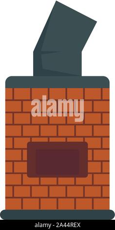 Bread brick oven icon. Flat illustration of bread brick oven vector icon for web design Stock Vector