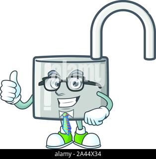 Businessman unlock key icon in the character Stock Vector