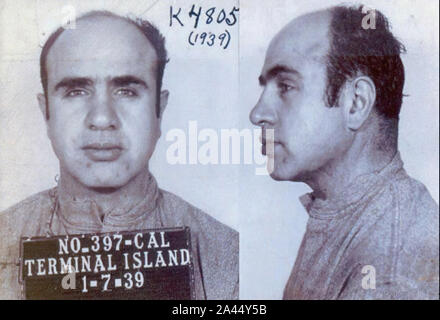 AL CAPONE - US gangster (1899-1947) mugshot in Alcatraz Stock Photo