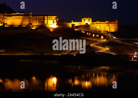 Amber Fort in the night Stock Photo